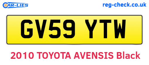 GV59YTW are the vehicle registration plates.