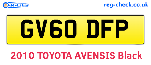 GV60DFP are the vehicle registration plates.