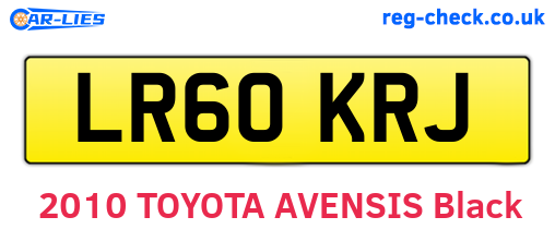 LR60KRJ are the vehicle registration plates.