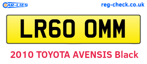 LR60OMM are the vehicle registration plates.