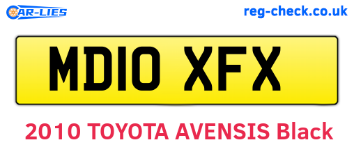 MD10XFX are the vehicle registration plates.