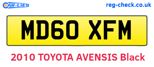 MD60XFM are the vehicle registration plates.