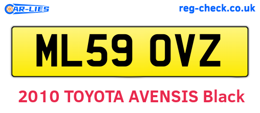 ML59OVZ are the vehicle registration plates.
