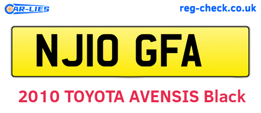 NJ10GFA are the vehicle registration plates.