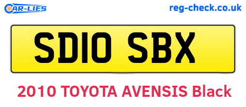 SD10SBX are the vehicle registration plates.