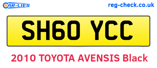 SH60YCC are the vehicle registration plates.