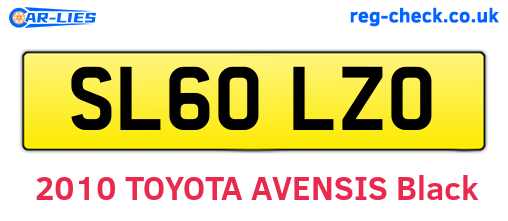 SL60LZO are the vehicle registration plates.