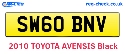 SW60BNV are the vehicle registration plates.