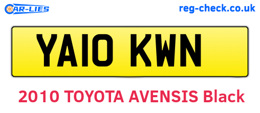 YA10KWN are the vehicle registration plates.