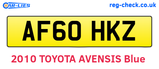 AF60HKZ are the vehicle registration plates.