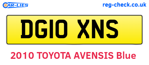 DG10XNS are the vehicle registration plates.