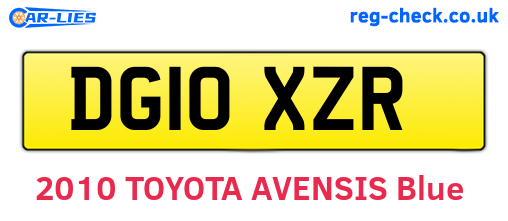 DG10XZR are the vehicle registration plates.