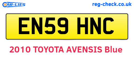 EN59HNC are the vehicle registration plates.