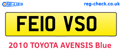 FE10VSO are the vehicle registration plates.