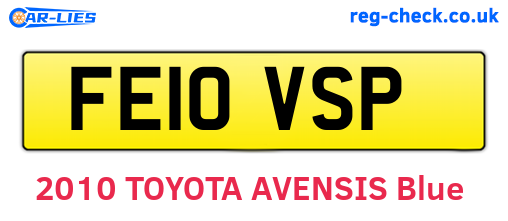 FE10VSP are the vehicle registration plates.