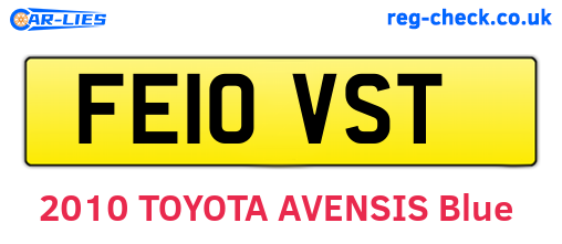 FE10VST are the vehicle registration plates.