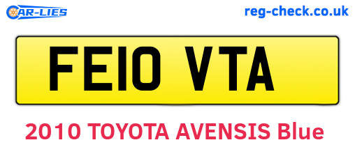 FE10VTA are the vehicle registration plates.