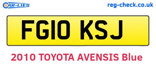 FG10KSJ are the vehicle registration plates.