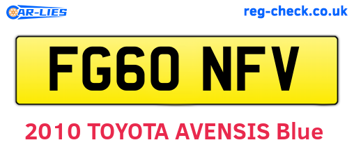 FG60NFV are the vehicle registration plates.