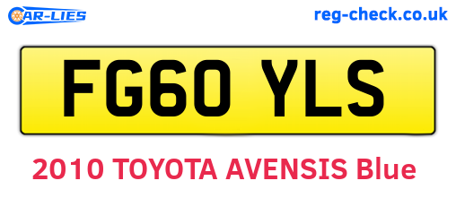 FG60YLS are the vehicle registration plates.