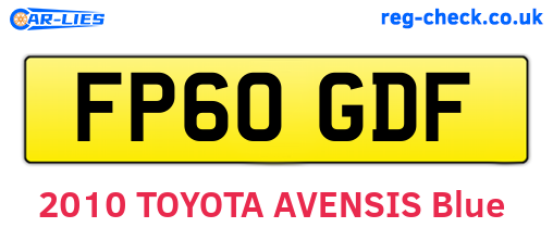 FP60GDF are the vehicle registration plates.