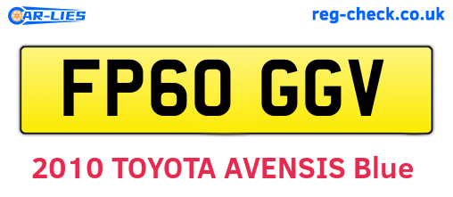 FP60GGV are the vehicle registration plates.