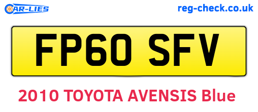 FP60SFV are the vehicle registration plates.