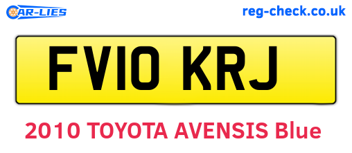FV10KRJ are the vehicle registration plates.