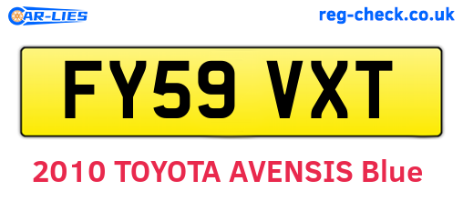 FY59VXT are the vehicle registration plates.