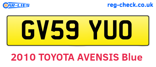 GV59YUO are the vehicle registration plates.
