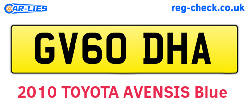 GV60DHA are the vehicle registration plates.