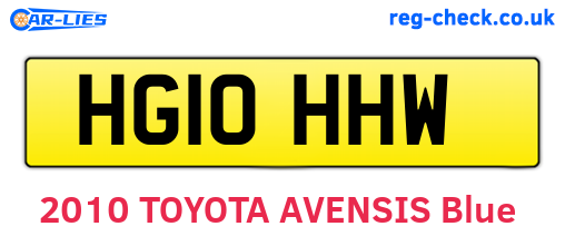 HG10HHW are the vehicle registration plates.