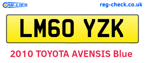 LM60YZK are the vehicle registration plates.