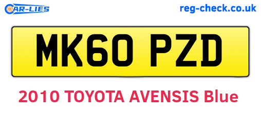 MK60PZD are the vehicle registration plates.