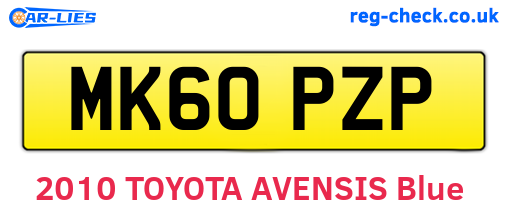 MK60PZP are the vehicle registration plates.