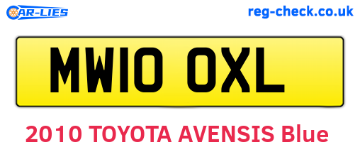 MW10OXL are the vehicle registration plates.