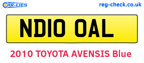 ND10OAL are the vehicle registration plates.