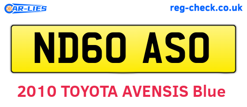 ND60ASO are the vehicle registration plates.