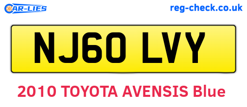 NJ60LVY are the vehicle registration plates.