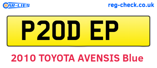 P20DEP are the vehicle registration plates.