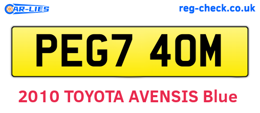 PEG740M are the vehicle registration plates.