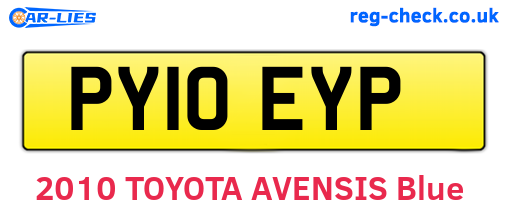 PY10EYP are the vehicle registration plates.