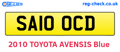 SA10OCD are the vehicle registration plates.