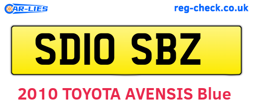 SD10SBZ are the vehicle registration plates.