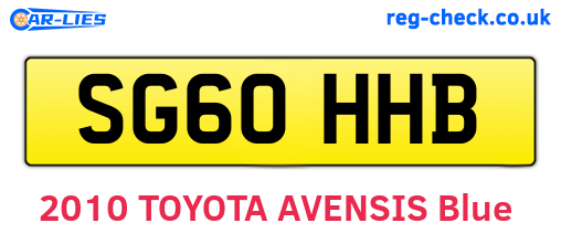 SG60HHB are the vehicle registration plates.