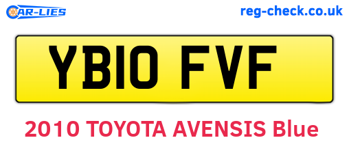 YB10FVF are the vehicle registration plates.