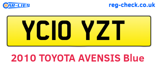 YC10YZT are the vehicle registration plates.