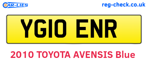 YG10ENR are the vehicle registration plates.