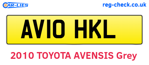 AV10HKL are the vehicle registration plates.