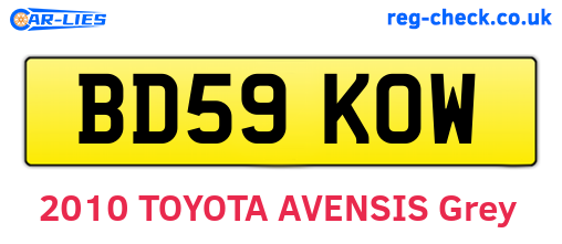 BD59KOW are the vehicle registration plates.